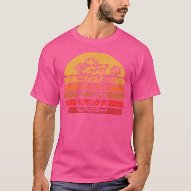 T-shirt Guitariste aux instruments rétro - Guit acoustique (Devant)