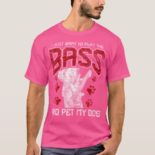 T-shirt Guitariste basse caresse mon chien Bassiste Guitar