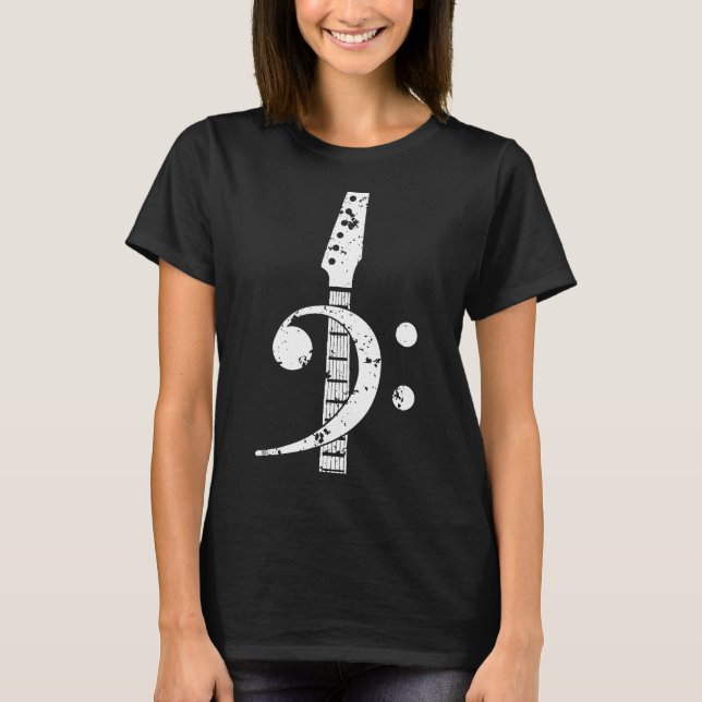 T-shirt Guitariste - Basse Clef Basse Guitare -fhUCS (Devant)