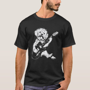 T-shirt Guitariste Canin Guitare - Papa Maman Maltipoo