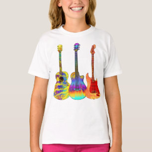 T-shirt Guitariste Coloré de Rock