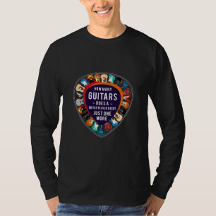 T-shirt Guitariste Combien de guitares Anniversaire