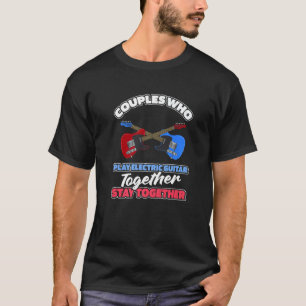 T-shirt Guitariste Couple E Guitare électrique