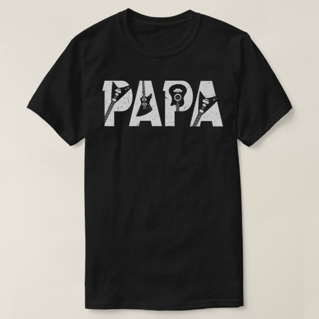 T-shirt Guitariste Daddy Funny Papa Musique Guitare Pères  (Design devant)