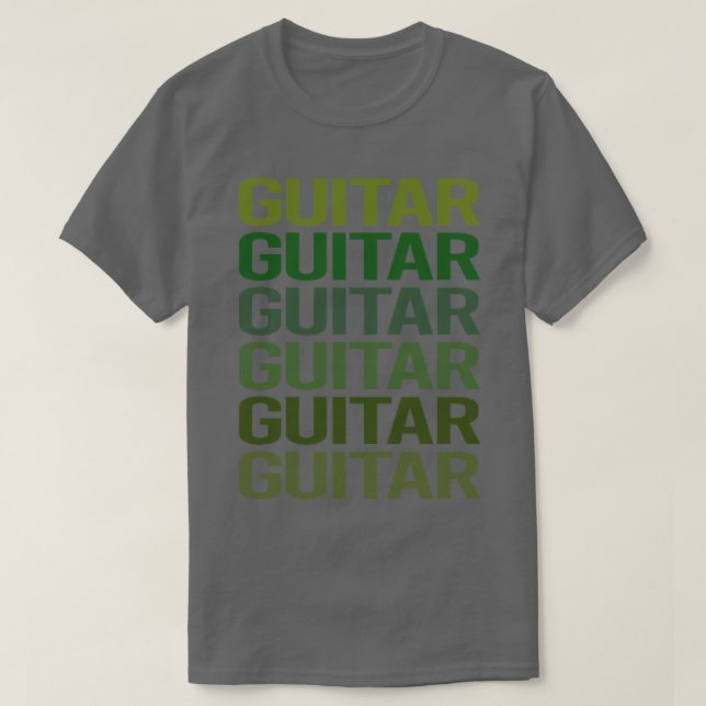 T-shirt Guitariste de guitare Green Text (Design devant)