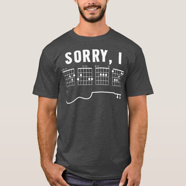 T-shirt Guitariste Désolé Je DGAF Drôle Message caché (Devant)