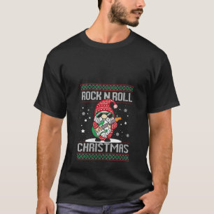 T-shirt Guitariste Femme Santa Gnome Guitare Rock n Roll X