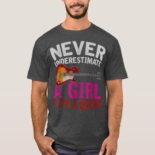 T-shirt Guitariste Filles Guitare Joueuse Femmes Musique D