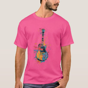T-shirt guitariste guitare acoustique en guitare de style 