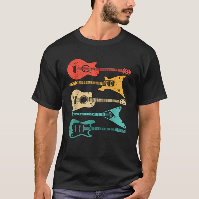T-shirt Guitariste Joueur Vintage Musique Guitariste (Devant)