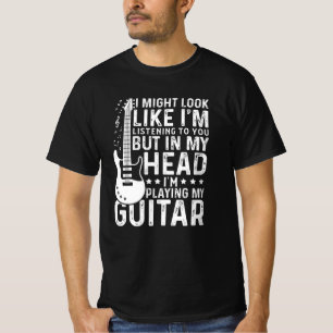 T-shirt Guitariste Lecteur Guitare Electric Drôle Cadeau