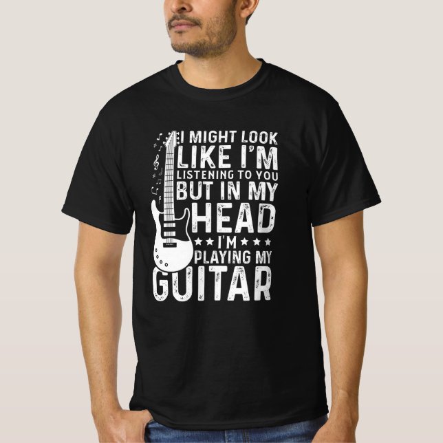 T-shirt Guitariste Lecteur Guitare Electric Drôle Cadeau (Devant)