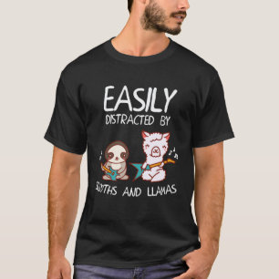 T-shirt Guitariste Llama Alpaca Facilement Distrait par le