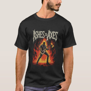 T-shirt Guitariste masqué avec hache roulant dans les flam