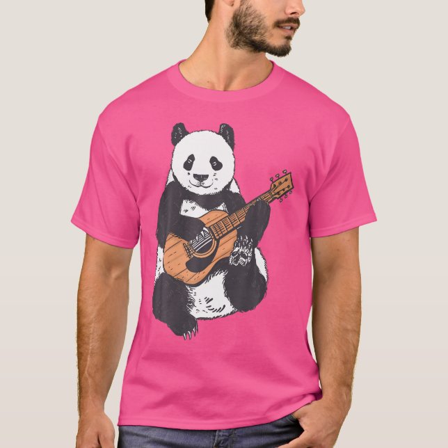 T-shirt Guitariste Pandabear Jouant Classique Gui Acoustiq (Devant)