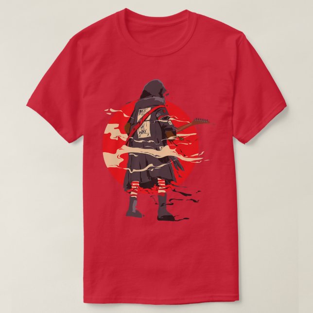T-shirt Guitariste Samurai Musicien Guitare  (Design devant)