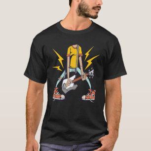 T-shirt Guitariste Sans Tête Conception Pour Guitare, Bass