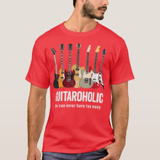 T-shirt Guitaroholic plusieurs guitares en parfaite harmon