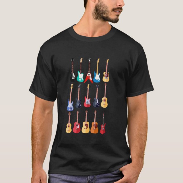 T-shirt Guitars Guitar Player Trendy Guitarist Guitar Musi (Devant)