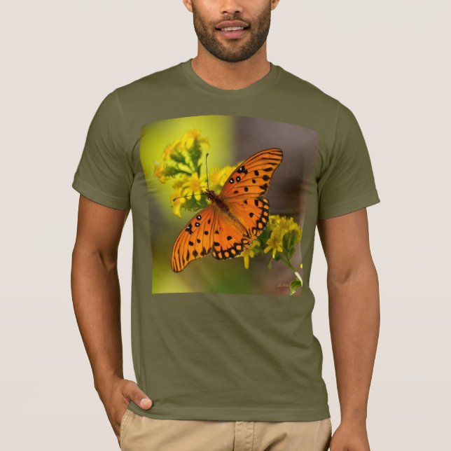 T-shirt Gulf Fritillary alias Papillon de la Passion sur V (Devant)