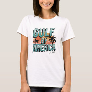 T-shirt Gulf of America Retro Beach Sunset Design EST 2025