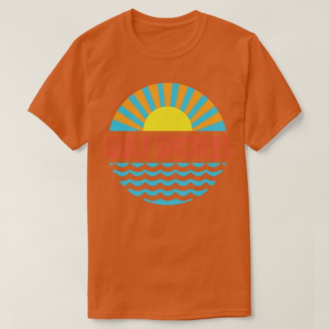T-shirt Gulf Shores Beach Soleil Et Vagues (Design devant)