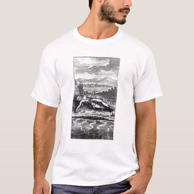 T-shirt Gulliver a capturé par les Lilliputians (Devant)