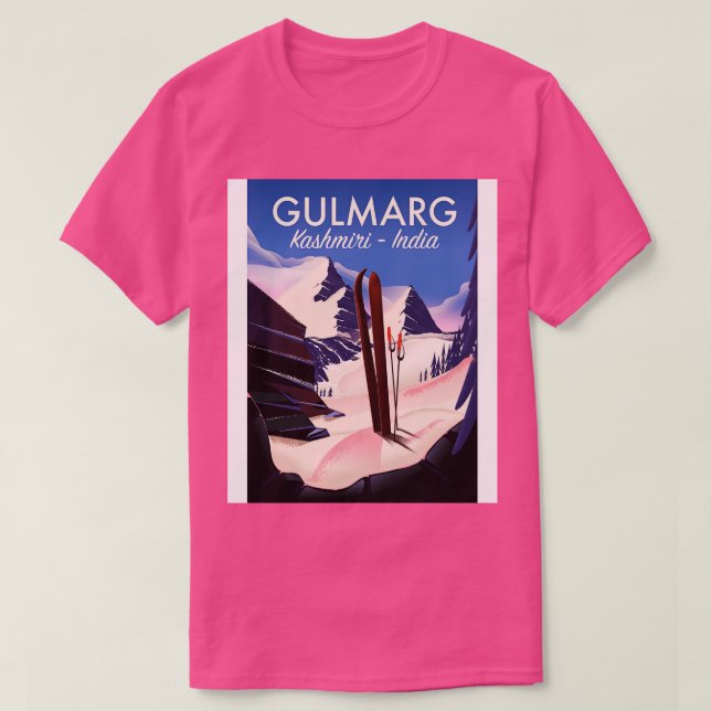 T-shirt Gulmarg Kashmiri Inde poster ski (Design devant)