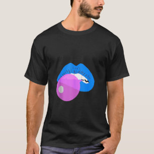 T-shirt Gumball Blue Lèvres Bouche Bubble Gum Bisou Chewin