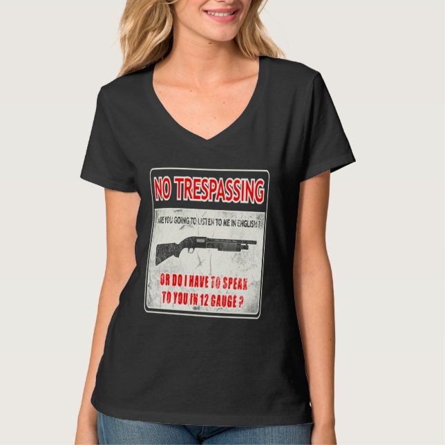 T-shirt Gun Control No Trespassing 2nd Amendment Freedom (Devant)