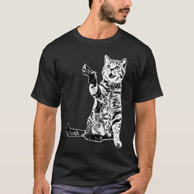 T-shirt Gun Kitty Funny Chat 1 (Devant)
