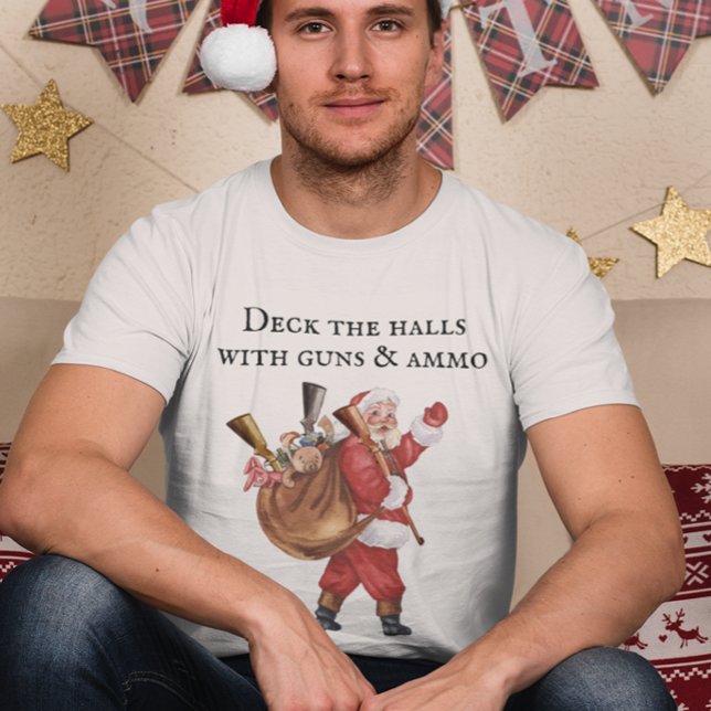 T-shirt Gun Lover Père Noël Deck the halls Tir (Créateur téléchargé)