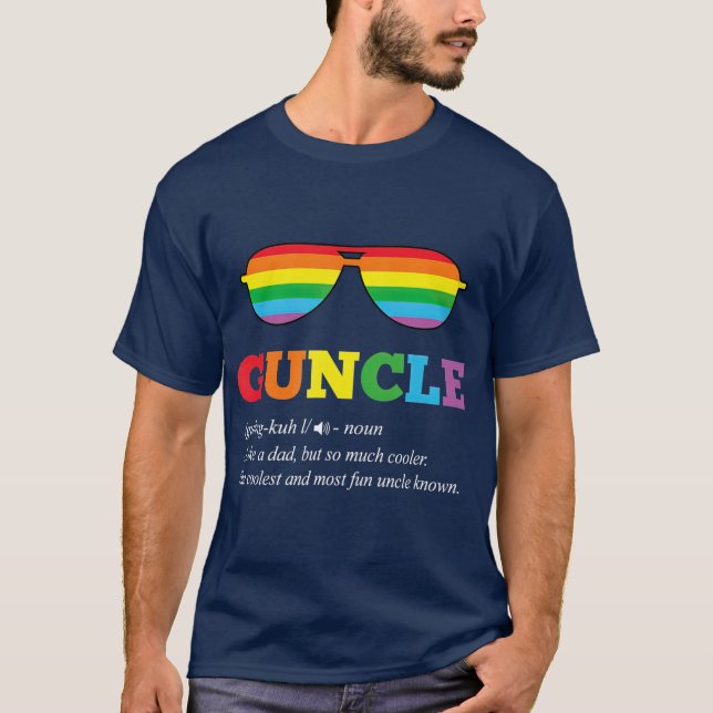 T-shirt Guncle Cadeau Gay Oncle Pride Arc-en-ciel LGB Oncl (Devant)