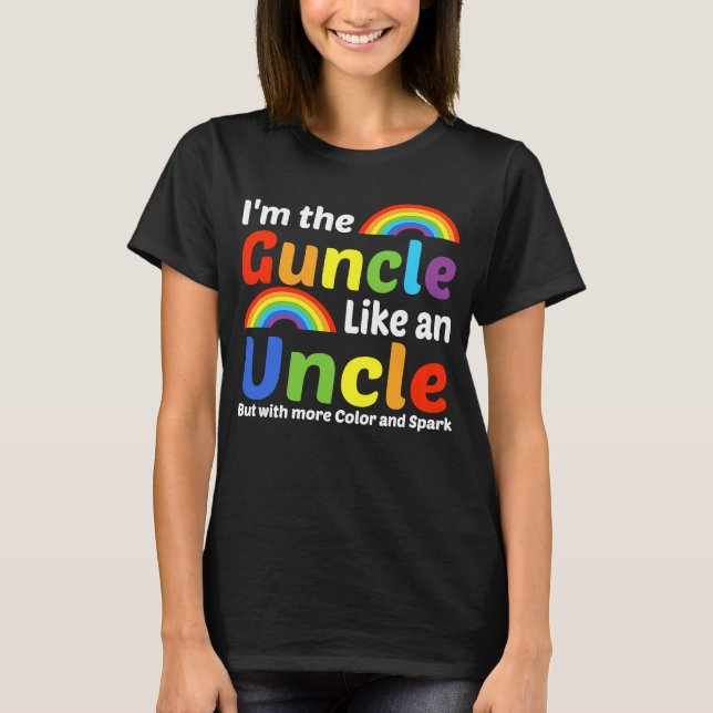 T-shirt Guncle Gay Uncle Pride Color Rainbow  1 (Devant)