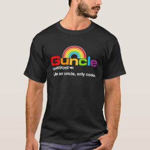 T-shirt Guncle Rainbow Pride Soutien Lgbtq Pour Hommes Fem