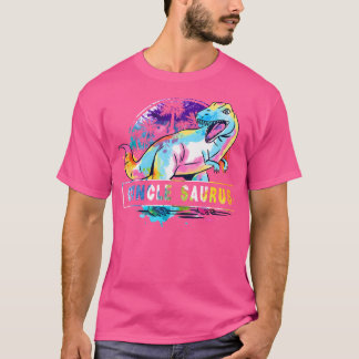 T-shirt Guncle Saurus Dinosaur T Rex Rainbow Prieur Couleu
