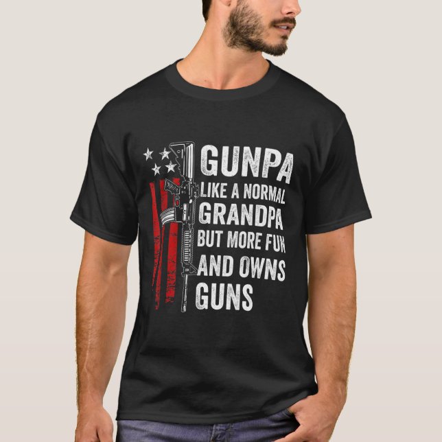 T-shirt Gunpa Comme Un Grand-Père Normal Mais Plus Amusant (Devant)