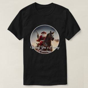 T-shirt Gunslinger Santa Claus équitation Cheval Noël