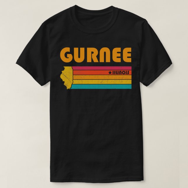 T-shirt Gurnee Illinois Vintage Souvenir déshabillé (Design devant)