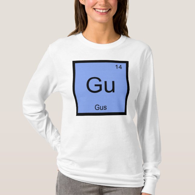 T-shirt Gus Nom Chimie Élément Tableau périodique (Devant)
