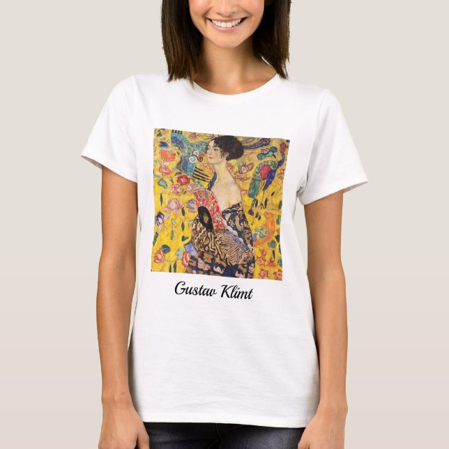 T-shirt Gustav Klimt - Dame avec ventilateur (Devant)