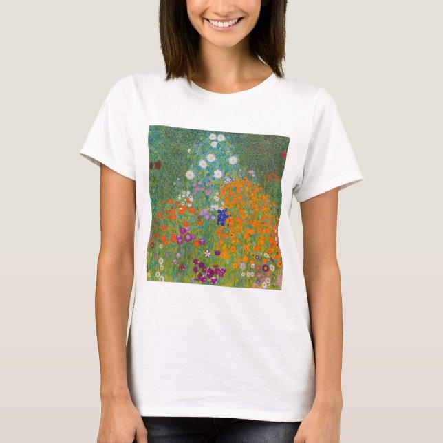 T-shirt Gustav Klimt - Jardin de fleurs (Devant)