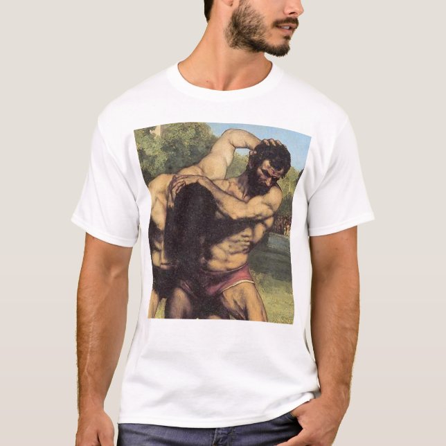 T-shirt Gustave Courbet, les lutteurs (Devant)