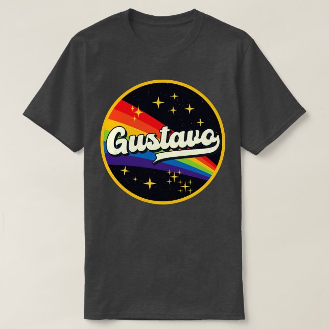 T-shirt Gustavo Rainbow Dans L'Espace Style Vintage (Design devant)