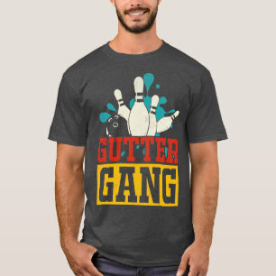 T-shirt Gutter Gang Funny Bowler Bowling Retro Vintage