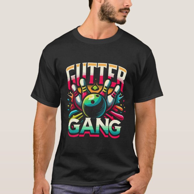 T-shirt Gutter Gang Shirt Funny Bowling Shirts Gutter Bowl (Devant)