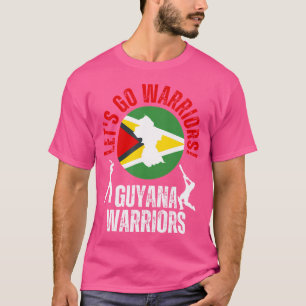 T-shirt Guyana Cricket Avec Drapeau Et Ventilateur Batsmen