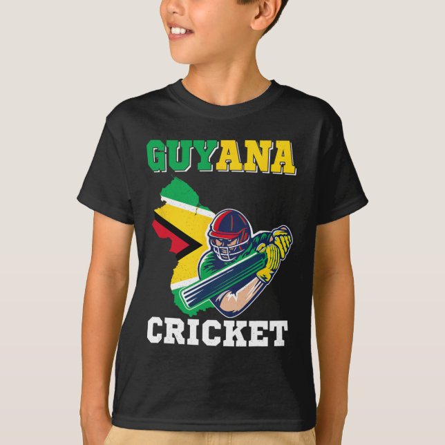 T-shirt Guyana Cricket Player Flag Jersey Guyana Sports  (Devant)