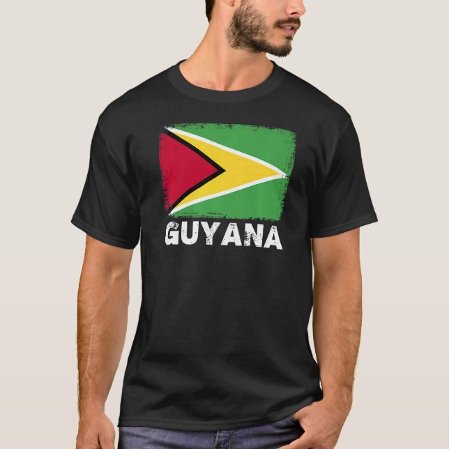 T-shirt Guyana Drapeau Soutien Guyane Personnes Femmes Hom (Devant)
