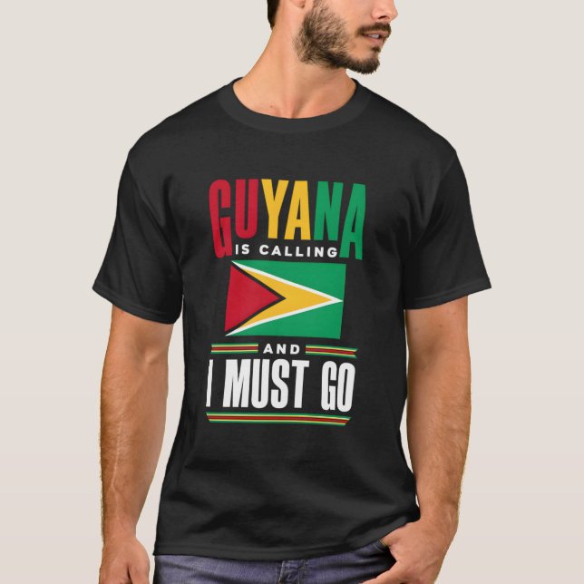 T-shirt Guyana Guyana Guyana Le Drapeau Guyane Guyana Appe (Devant)